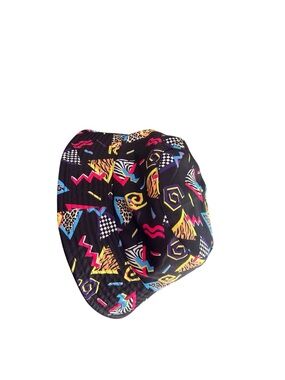 Unbranded whimsical retro 80's black multicolor multi-pattern bucket hat